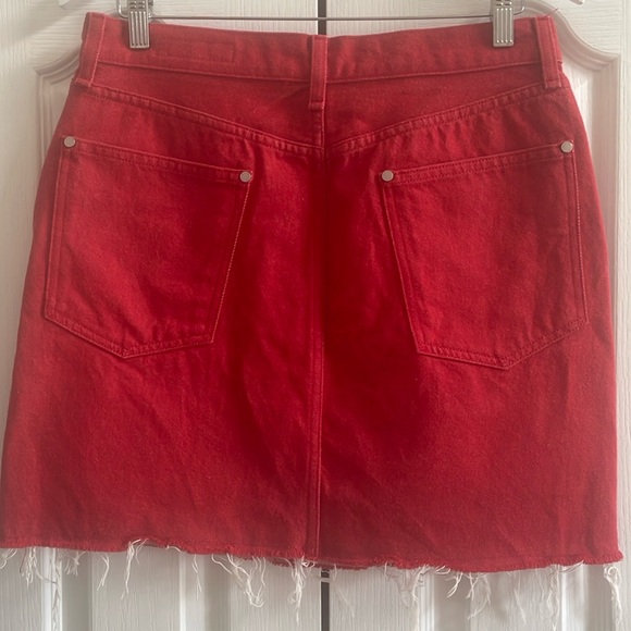 RAG & BONE Raw Hem Red Denim Skirt 29 - Picture 8 of 12